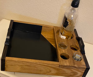 Wooden Shot Flight, Wooden Shot Tray with Handles, Wooden Tequila Serving Tray, Serving Tray, Groomsmen’s Gift, Wedding Gift, Unique Gifts